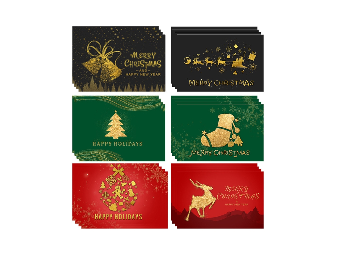 Colorido juego de 24 tarjetas navideñas, tarjetas de felicitación con sobres y pegatinas NEVEANCE