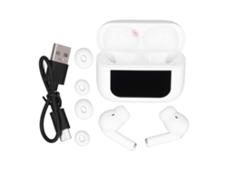 Fones De Ouvido Sem Fio Bluetooth 5.4 Com Estojo De Carregamento Tela Tática Hifi Cancelamento De Ruído Para Esportes Branco