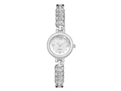 Exquisito Reloj De Pulsera Para Mujer Con Brazalete Y Movimiento De Cuarzo Con Diamantes De Imitación (plata Y Negro).