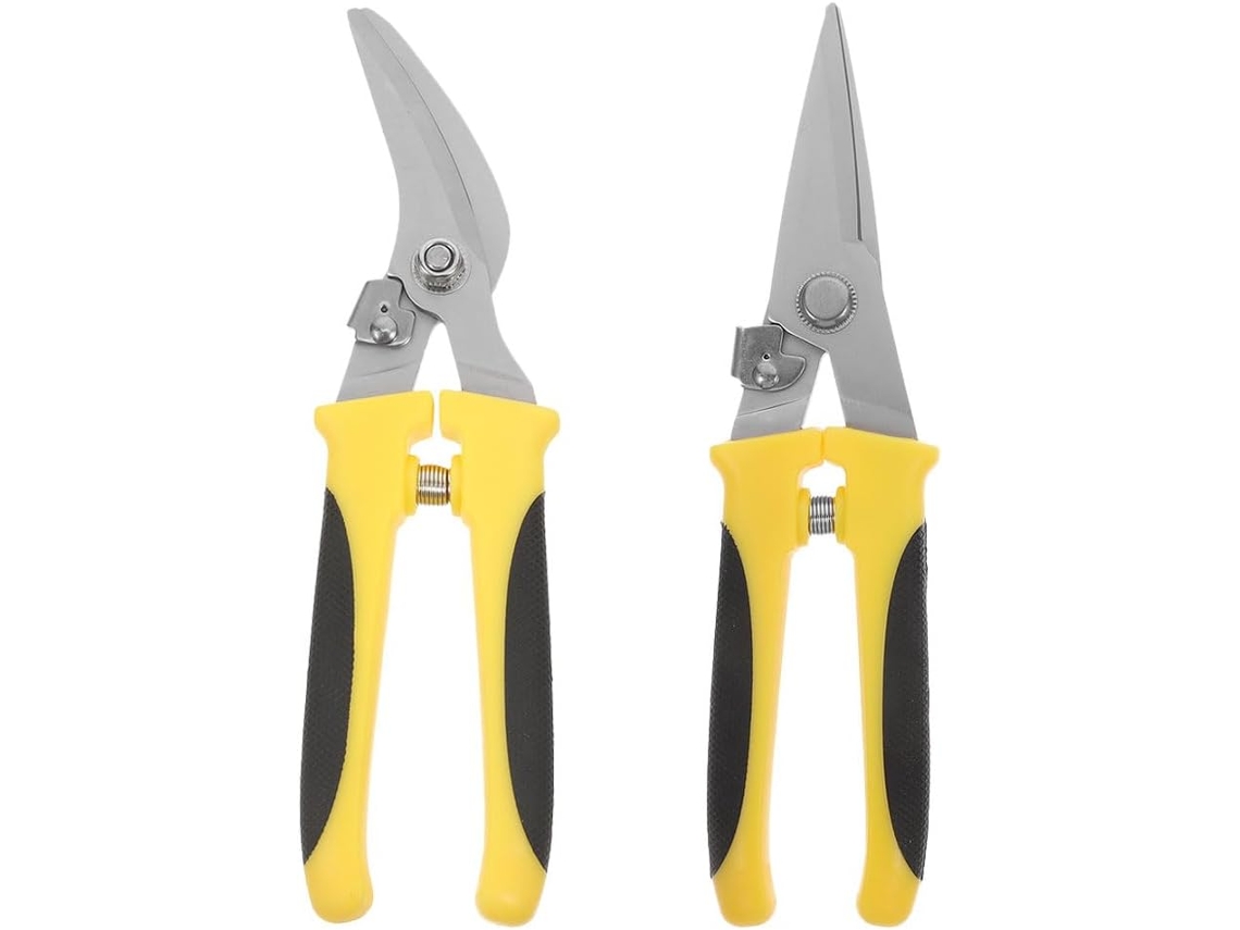 Tijeras De Chapa Metálica De Alta Resistencia De 2 Piezas Para Cortar Metal, Herramienta De Jardinería Con Mangos Antideslizantes.