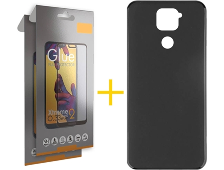 Kit Funda + 2 Protectores de Pantalla Xiaomi Redmi Note 9 SKYHE Full Liso (Negro)