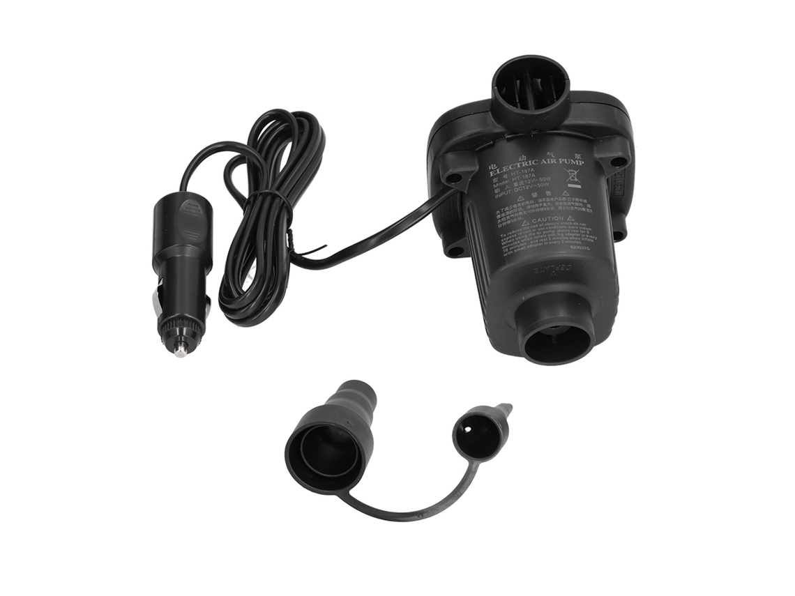 Inflador De Aire De 12 V Y 50 W Con 2 Boquillas Funcionales, Ligero Para Barcos, Goma Y Colchones.