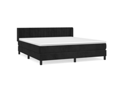 Maison Exclusive - Cama Box Spring Con Colchón Terciopelo Negro 180x200 Cm
