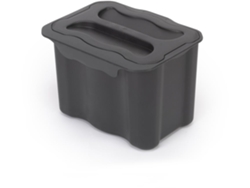 EMUCA Baldo Do Lixo Reciclável para Pendurar na Porta e Recolher O Lixo Recycle 1 Contentor de 5 Litros com Tampa Cinza Antracite Plástico