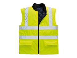 Chaleco De Calor De Alta Visibilidad Reversible - Seguridad Y Confort Amarillo / S