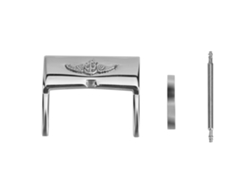 Hebilla de reloj cuadrada sencilla de metal plateado para correa de reloj