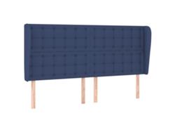 Maison Exclusive - Cabecero Con Orejas De Tela Azul 203x23x118/128 Cm