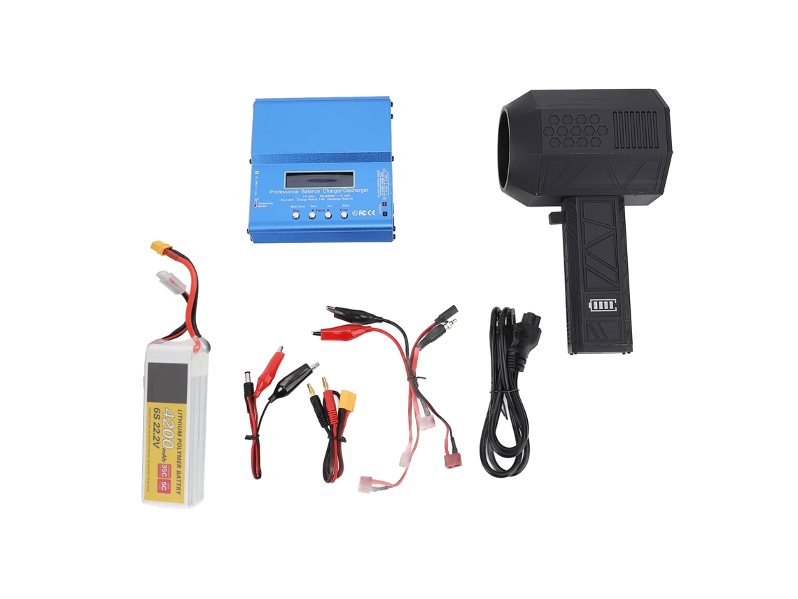 Ventilador turbo portátil de 4200 mAh con velocidad ajustable.