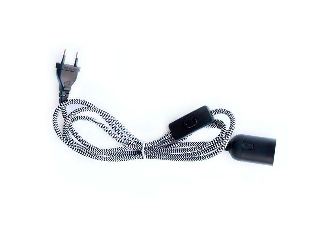 Cable LEDBOX E27 con Interruptor y Enchufe 2m