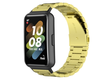 Correa de acero inoxidable tres cuentas con hebilla para Huawei Band 7 - dorado