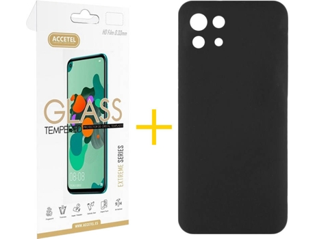 Kit Funda + Protector de Pantalla Xiaomi Mi 11 5G ACCETEL Liso Negro