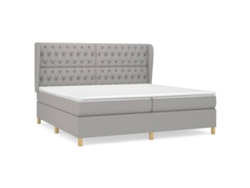 Maison Exclusive - Cama Box Spring Con Colchón Tela Gris Claro 200x200 Cm
