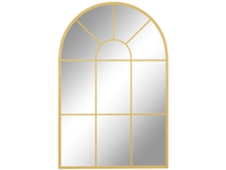 Espejo De Ventana De Metal Dorado De 91x60 Cm Para Colgar En La Sala De Estar.