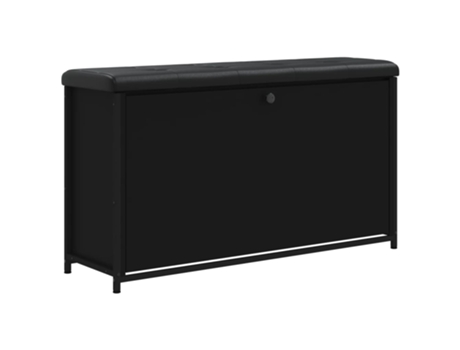 Banco zapatero VIDAXL con cajón abatible negro (102x32x56cm)