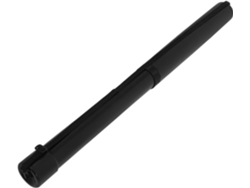 Tubo de almacenamiento telescópico de gran capacidad con asa ajustable, en plástico negro.