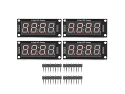 4 Set Módulo De Reloj De Tubo Digital De 4 Dígitos 7 Segmentos Led Tm1637 0.56 Pulgadas Rojo
