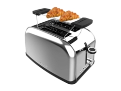 Cecotec Tostador Vertical Toastin' Time 850 Inox, 850w, Doble Ranura Larga Y Ranura Ancha 3,8cm, Varillas Superiores