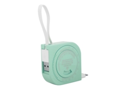 Cable De Datos De Cinta Métrica 2 En 1 Telescópico De Carga Usb Para Android Ios Verde