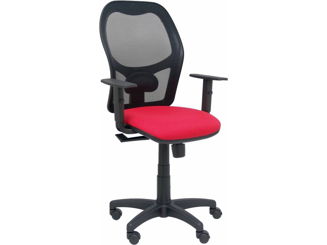 Silla Operativa PYC  Alocén Rojo (Brazos Ajustables - Malla)