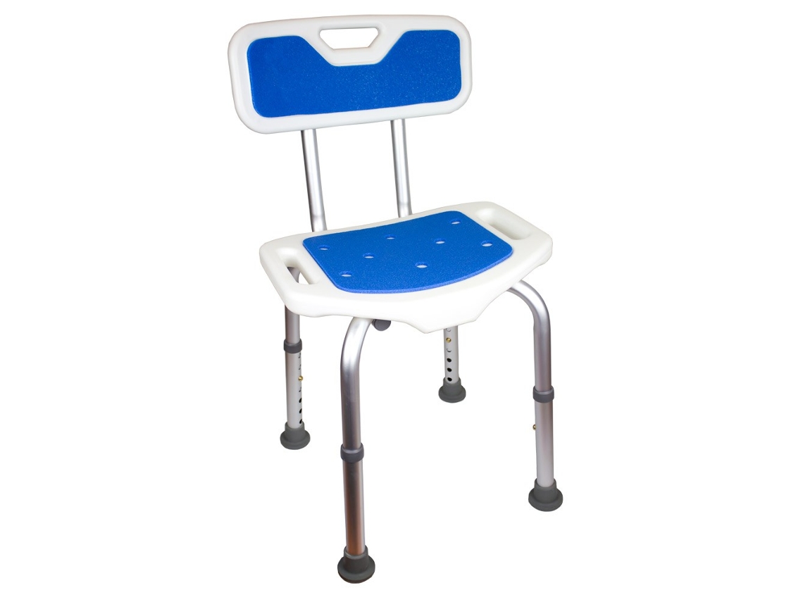 Silla De Baño HERDEGEN Aluminio Con Respaldo Asiento Acolchado