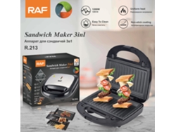 Sandwichera, tostadora y máquina de desayuno multifuncional 3 en 1 de acero inoxidable (estándar europeo). Mdug