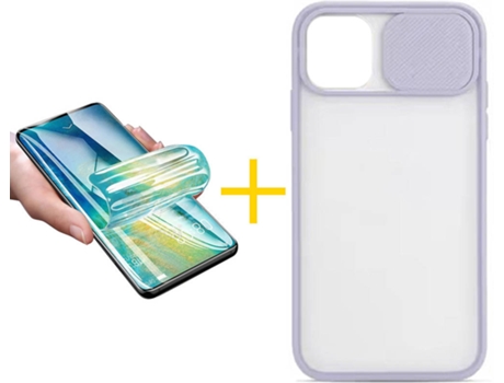 Carcasa + Protector de Pantalla para iPhone 12 Pro ACCETEL Morado Lila
