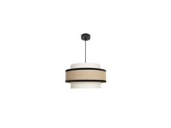 Lámpara colgante Cornalina, Ø40cm, Altura regulable, 1xe27, Beige y Negro Fabrilamp (bombilla no incluida)
