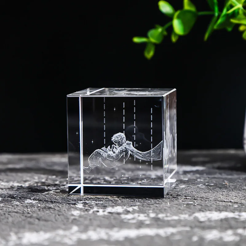(estilo 14 40 Mm) Prisma De Vidrio Cuadrado De Cristal De 40 Mm Para Joyería, Cubo Grabado Con Láser 3d
