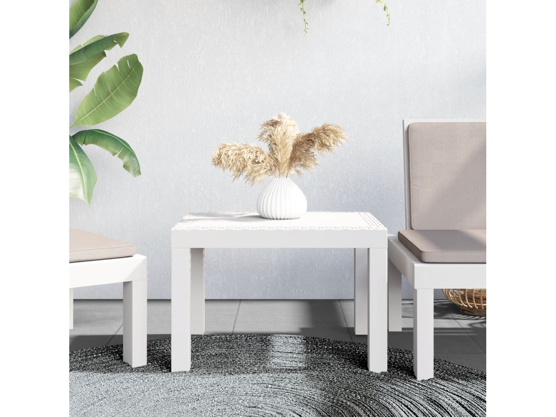 Mesa de jardín 59x47x40 cm PP blanco DKD HOME DECOR