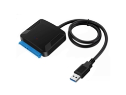 Adaptador de cable USB 3.0 a SATA negro para discos duros/SSD de 2,5/3,5 pulgadas
