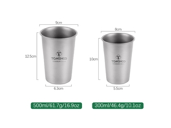 Taza Mali Pure Titanium para camping y actividades al aire libre, portátil, 500 ml, para cerveza o café, ligera y resistente a caídas.