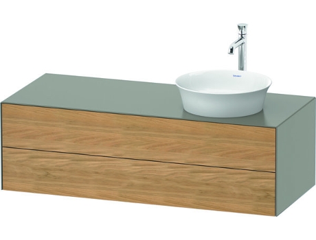 DURAVIT Tulip blanco, mueble de baño colgado en la pared, ancho 1300 x profundidad 550mm, con 2 cajones, con tecnología tip-on, WT4987R