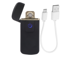 Encendedor Eléctrico Con Sensor Táctil, Recargable Por Usb, Indicador De Nivel De Carga, Metal Negro.