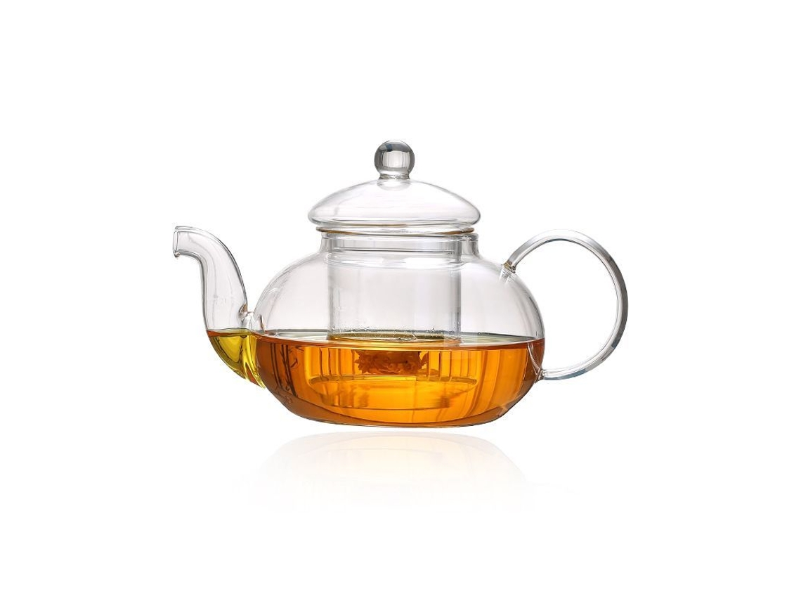 Taza De Té Pequeña De Vidrio Con Infusor, Juego De Té De Hojas Apto Para Estufa (400 Ml)