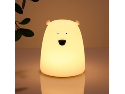 2026-44000-lámpara Nocturna Oso Linjou Batería Silicona Suave Portátil Para Niños Dormitorio Luz Calma Regalo