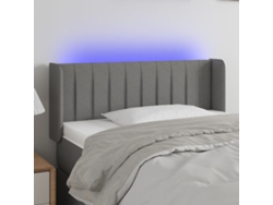 Cabecero Con Led De Tela Gris Oscuro 103x16x78/88 Cm