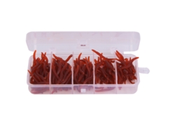 Señuelos de pesca de silicona roja de 4 cm, 150 unidades