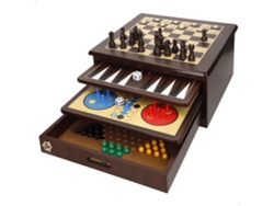 Set 10 juegos de mesa c/caja organizadora madera CB GAMES