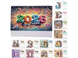 Calendario de escritorio 2026 con diamantes de imitación, decoración del hogar y pasatiempos creativos para la organización de la oficina.