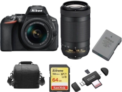 Kit Cámara Reflex, 2 Objectivos y Accesorios NIKON D5600 (24.2 MP - Sensor: CMOS - ISO: 100 a 25600)