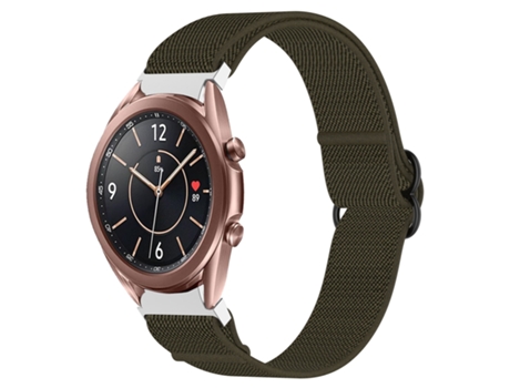 Correa de reloj inteligente para Samsung Galaxy Watch 3 41 mm Correa de reloj con hebilla negra elástica de nailon (verde)