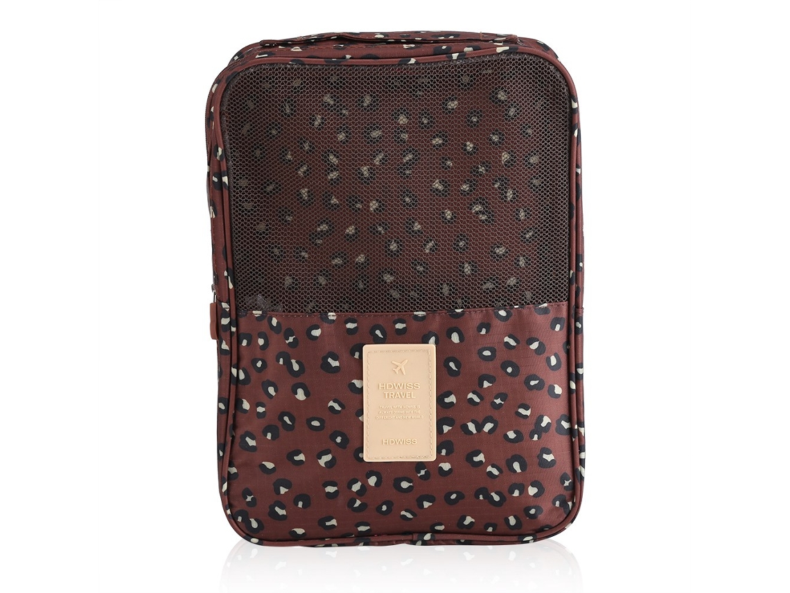 KOFIHETY Bolsa Impermeable y Portátil para Almacenar Zapatos, con Estampado, para Viaje y Organización (Marrón)