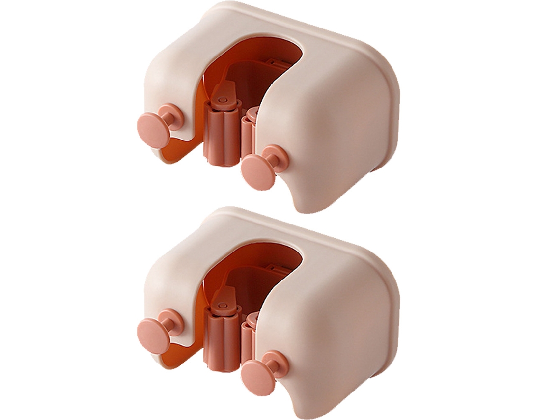 KOFIHETY Soporte para Fregona y Escoba, 2pcs Organizador de Pared con Cinta Adhesiva Soporte para Almacenamiento