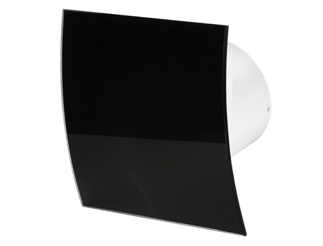 Ventilador extractor estándar de 100 mm Panel frontal de vidrio negro brillante Ventilación de techo de pared ESCUDO AWENTA