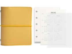 Cuaderno De Cuero Recargable De 5 Anillas Con Papel De Recambio Para