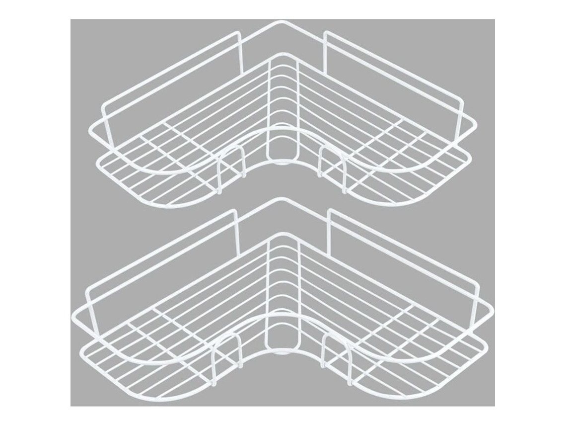 Organizador de ducha de acero inoxidable, con adhesivo antioxidante, para cocina y baño - adhesivo incluido (blanco) NEVEANCE