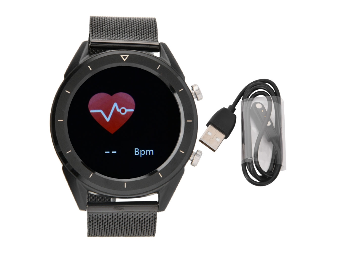 Reloj Inteligente Deportivo (tactil De Pantalla Completa, Bluetooth Impermeable) Dt28 Banda De Acero Negro