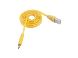 Cable De Datos (carga Con Luces) Cable De Datos Transparente Con Carita Sonriente Luminosa (1m Sistema Android) Amarillo