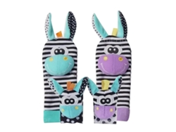 Conjunto De Peluches De Animales Bebés Con Calcetines De Pelota, Pie Y Pulsera Con Sonajero 005