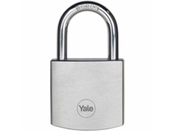 Candado de llave YALE Latón Acero Rectangular Plateado